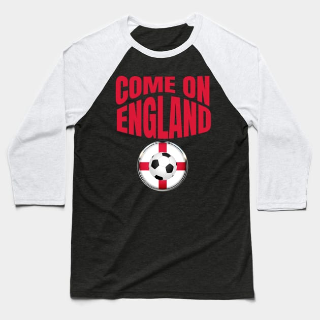 England Flag Soccer Shirt Come On England Soccer Jersey Football T-Shirt Baseball T-Shirt by Merchweaver